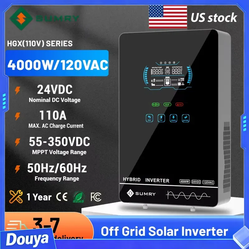 Sumry 4KW 120V オフグリッドソーラーインバータ - Pure Sine Wave Inverter のレビューと価格